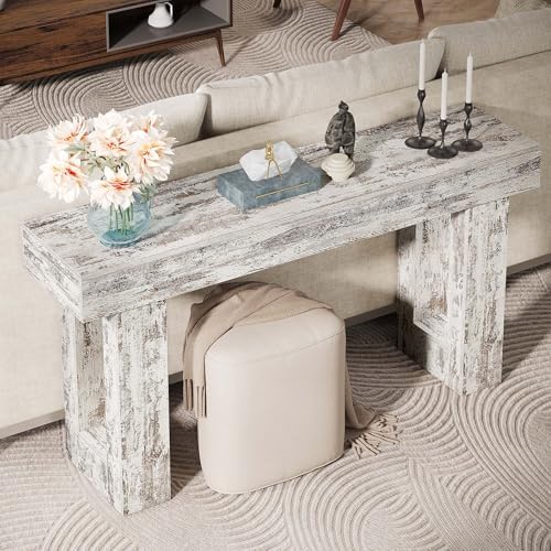Tribesigns 63-Inch Long Console Table, Wooden Rectangular Sofa Table Behind The - Image 6