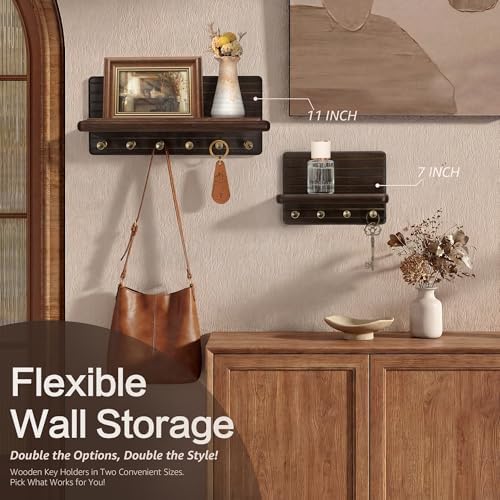 Rebee Vision Acacia Wood Key Holder Wall Mount - Image 4
