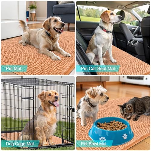 OLANLY Dog Door Mat for Muddy Paws 59x24, Super Absorbent Chenille Mud Mat - Image 7