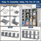 Mavivegue 20 Cube Book Shelf, Storage Organizer, Large DIY Bookcase-Grey - Image 4