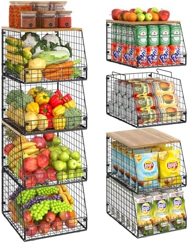 Jakyitvi 4 Pack Stackable Wire Baskets by Jakyitvi