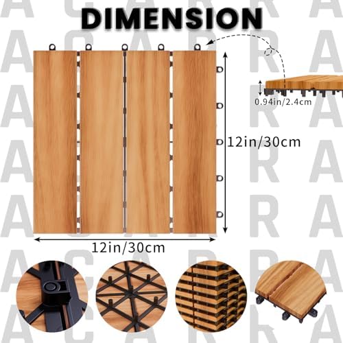 Golden Select 12" x 12" Interlocking Deck Tiles, Waterproof UV Resistant - Image 5