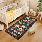 DUKINO 2x5 Runner Rug, Floral Washable Rug - Image 4