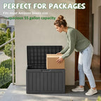 DRATO 55 Gallon Outdoor Storage Box Waterproof, Lockable Resin Deck Boxes - Image 5