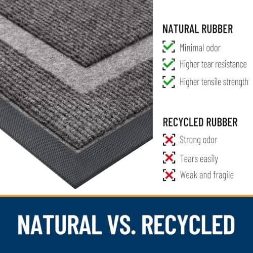 OLANLY Half Circle Front Door Mat Outside 47x32 All-Season Rubber Doormat - Image 4