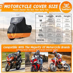 Motorcycle Cover Waterproof Outdoor Storage Fits Up to 116" - Image 2
