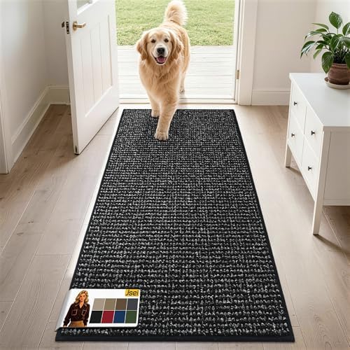 JSEI Dirt Trapper Door Mat 24" x 60", Non-Slip Washable Doormats by JSEI
