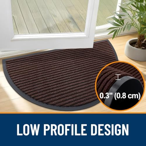 OLANLY Half Circle Front Door Mat 47x34, Waterproof Heavy-Duty Doormat - Image 4