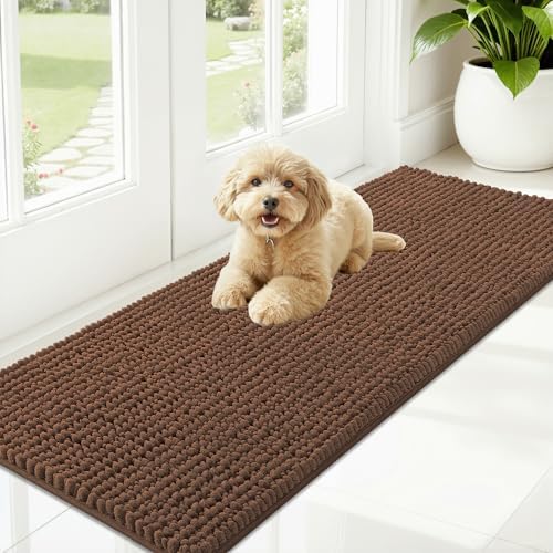 OLANLY Dog Door Mat for Muddy Paws 59x20, Extra Absorbent Chenille Mud Mat by OLANLY