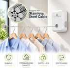 SmartSome Retractable Clothesline 14.3 FT Heavy Duty Wall Mounted Laundry - Image 5