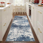 2x5 Blue Rug Runners for Hallways Kitchen Non Slip Washable Entryway Runner Rugs by Acapet
