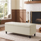 51" Storage Bench, Leather Tufted Storage Ottoman Bench - Image 7