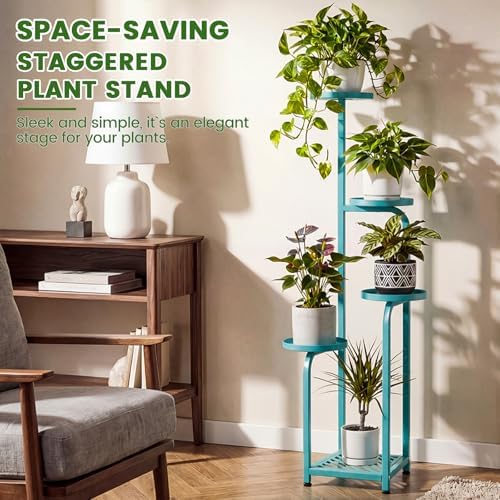 TOSKING Tall 5-Tier Square Meta Plant Stand Indoor Outdoor - Image 3