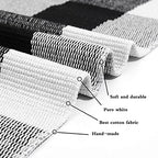 SEEKSEE Fall Decor Buffalo Plaid Outdoor Rug 27.5x43 Black and White Front Door - Image 7