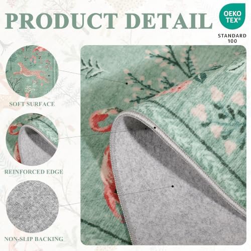 DUKINO 2x10 Kitchen Runner Rug, Soft Non Slip Animal Washable Rug - Image 4