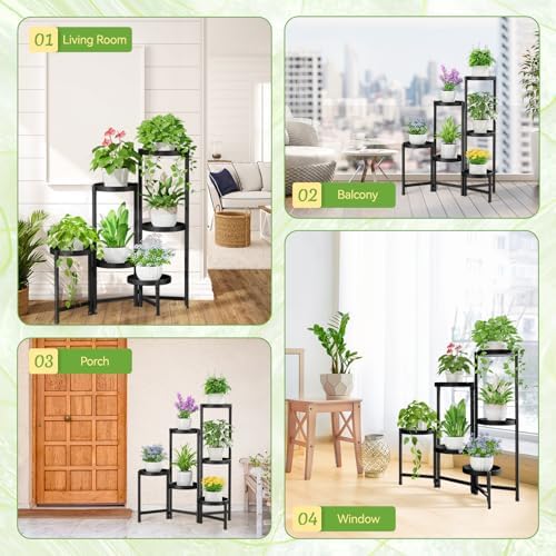 iDavosic.ly Plant Stand Indoor Outdoor, 6 Tier Metal Corner Shelf - Image 4
