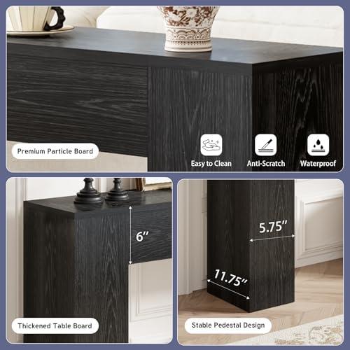 Epecoya Black 43-Inch Wood Console Table - Image 5