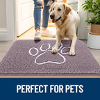 OLANLY Dog Door Mat for Muddy Paws 30x20, Paw Print Design Chenille Mud Mat - Image 6
