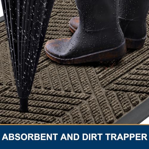 Smiry Front Door Mat Outside Entrance, Low Profile Rubber Doormat - Image 3
