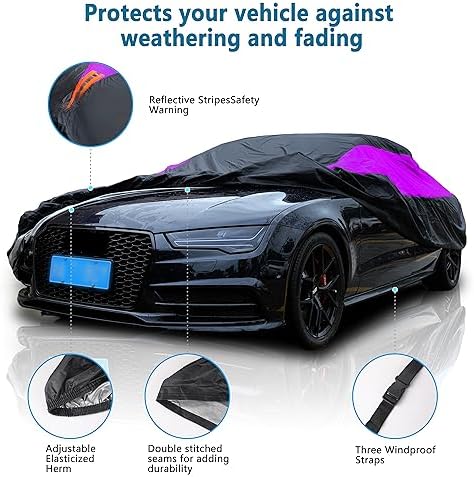 MORNYRAY Waterproof Car Cover All Weather Snowproof UV Protection Windproof - Image 2