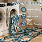 DUKINO 2x10 Runner Rug for Hallway, Washable Kitchen Rugs, Prussian Blue - Image 6