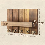 Rebee Vision Acacia Wood Key Holder Wall Mount - Image 2