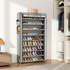 VILICK Shoe Rack with Cover Narrow Shoe Organizer with Pockets 10 Tier Tall - Image 7