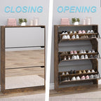 BORNOON Shoe Cabinet with 3-Flip Mirror Drawers, Freestanding Shoe Rack - Image 5