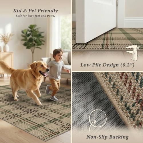 JTJ Easy Jute 3x4 Entryway Rug, Sage Green Plaid - Image 5