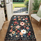 DUKINO 3x4 Area Rug, Floral Washable Rug - Image 4