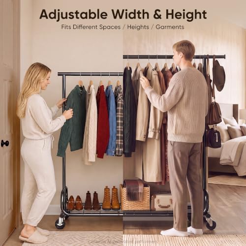 HOKEEPER Clothes Rack Load 450LB Clothing Rack Height Adjustable Black - Image 5