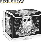 Bolaz Storage Bins with Lids and Handles, Cartoon Ghost Storage Box Basket with - Image 3