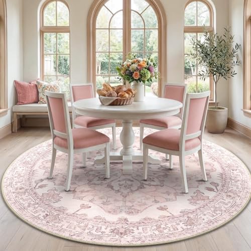 RELEANY Washable Area Rug, Round 7ft by RELEANY