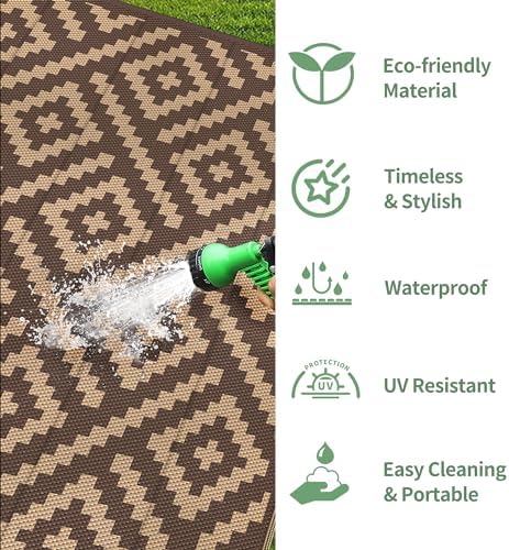 GENIMO Outdoor Rug, Waterproof Plastic Rugs - Image 5