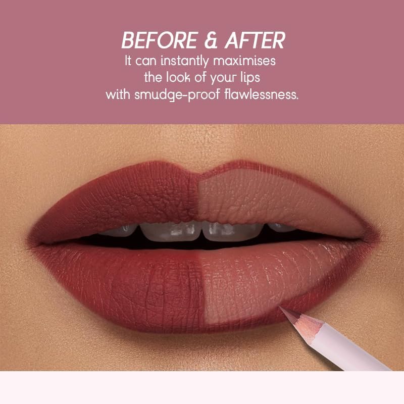USHAS Lipstick and Lip Liner Combo Set 2 in 1 Waterproof Matte Lipstick pen for Women Lip liner Set Long Lasting with Makeup Set (Y15, Pack of 1)