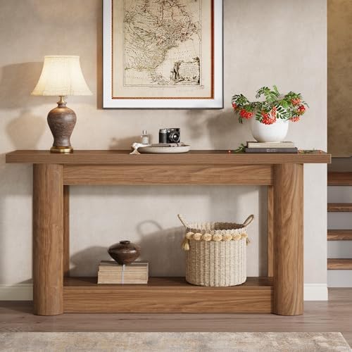 Tribesigns 63" Farmhouse Console Table, Narrow Long Sofa Table Behind Couch - Image 3