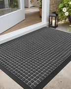 DEXI Front Door Mat Outside Entrance 24x36 Rubber Entry Doormat Grey by DEXI