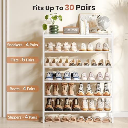 6 Tier Shoe Rack Organizer for 24-30 Pairs, Tall Metal Shoe Storage Shelf - Image 4