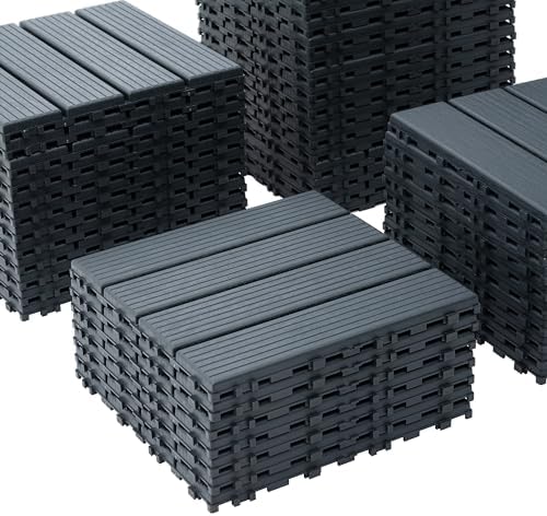 44-Pack Interlocking PP Deck Tiles, All-Weather Anti-Slip Patio Tiles - Image 7