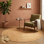 Jute Area Rug 5ft Round Natural Jute Rug by Unknown