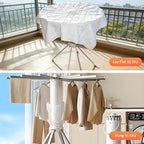 Foldable Laundry Rack with 6 Shoe Holders 24 Clothespins - Image 4