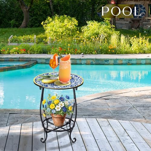 Cinnvoice Outdoor Side Table Small End Patio Porch Table - Image 5