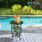 Cinnvoice Outdoor Side Table Small End Patio Porch Table - Image 5