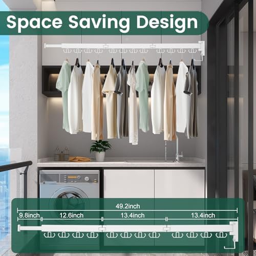 Kelisiting Wall Mounted Clothes Drying Rack, Laundry Drying Rack Wall Mount - Image 2