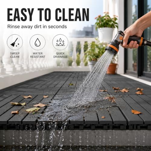 Plastic Interlocking Deck Tiles, 24 Pack, Decking Tiles - Image 4