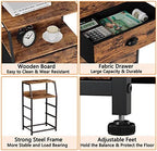 Furnulem Nightstand with 3 Fabric Drawers, Small Bedroom Storage Cabinet - Image 4