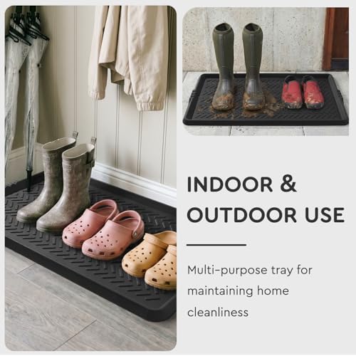 Tchdio Rubber Boot Tray for Entryway – Heavy Duty Shoe Mat, Mud Snow Mat for - Image 3