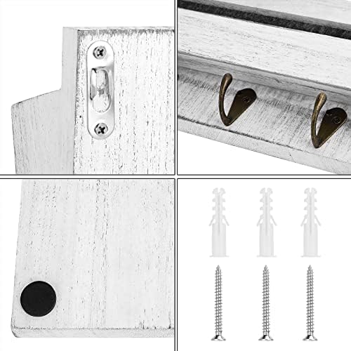 Wood Mail Organizer Wall Mount, Mail and Key Holder - Image 7