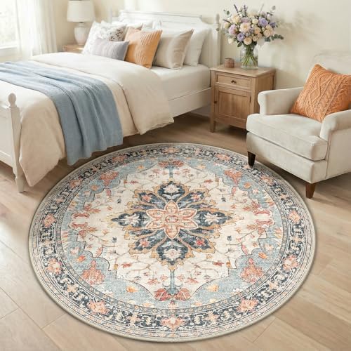 RELEANY Washable Area Rug, Round 5ft - Image 2