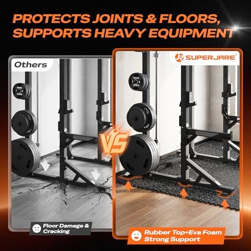 SUPERJARE 0.56'' Thick 24 Sq Ft Rubber Top Gym Flooring - Image 4
